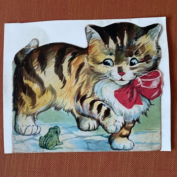 Vintage Tabby Cat Nursery Wall Artwork Print - Picture 5 of 8